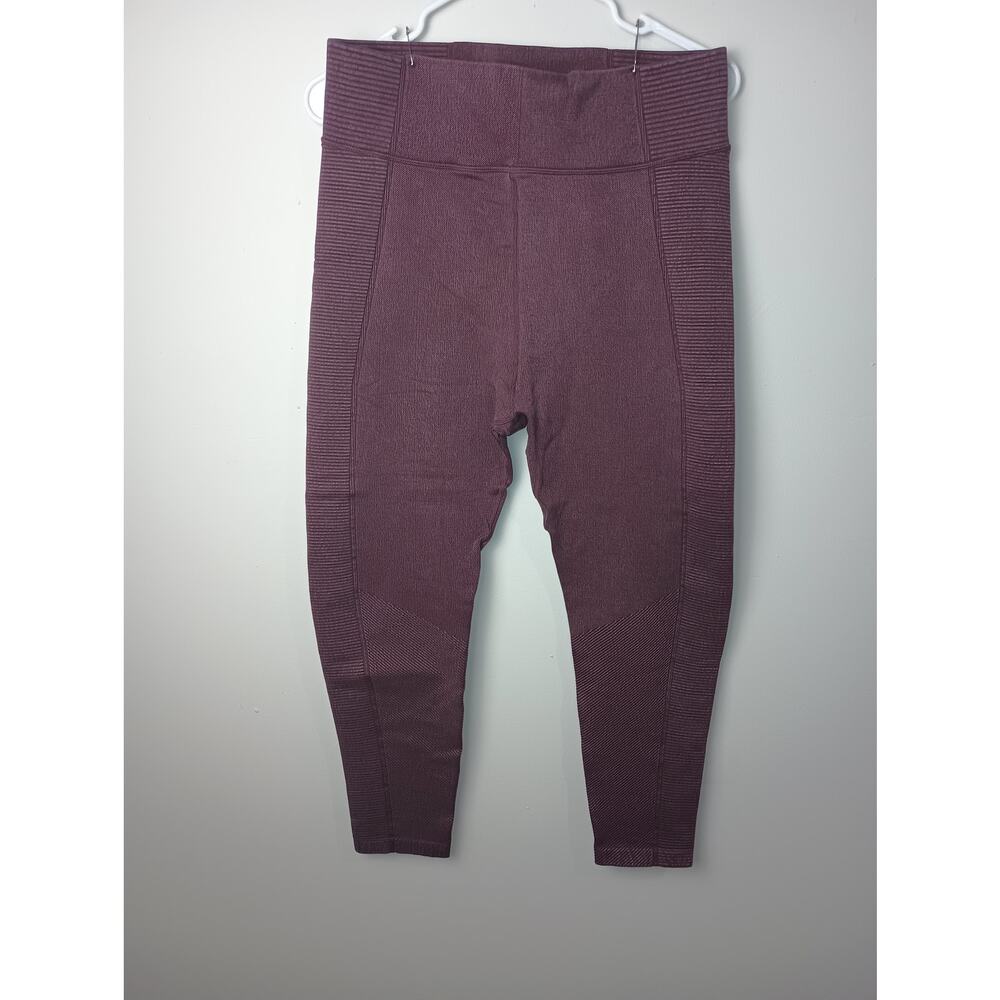 Offline by Aerie Ribbed Purple Maroon Leggings Women Size XXL Pull on
